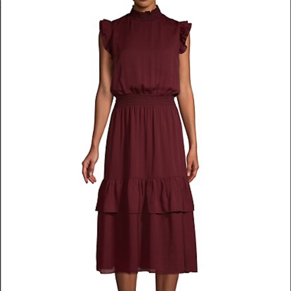 NWT Saks fifth ave ruffled flutter-sleeve dress